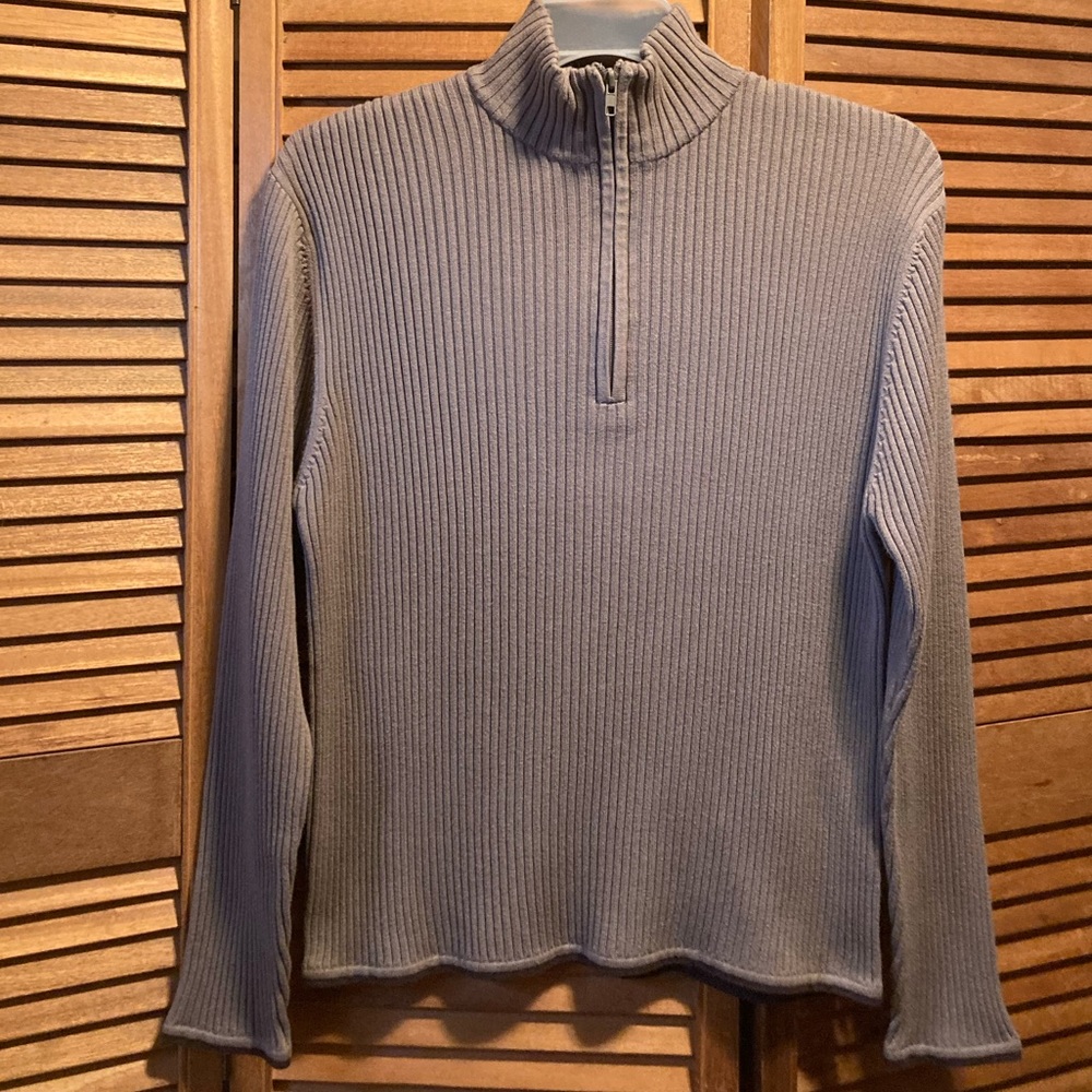 Kenneth Cole New York Taupe Ribbed Mock Turtleneck Sweater